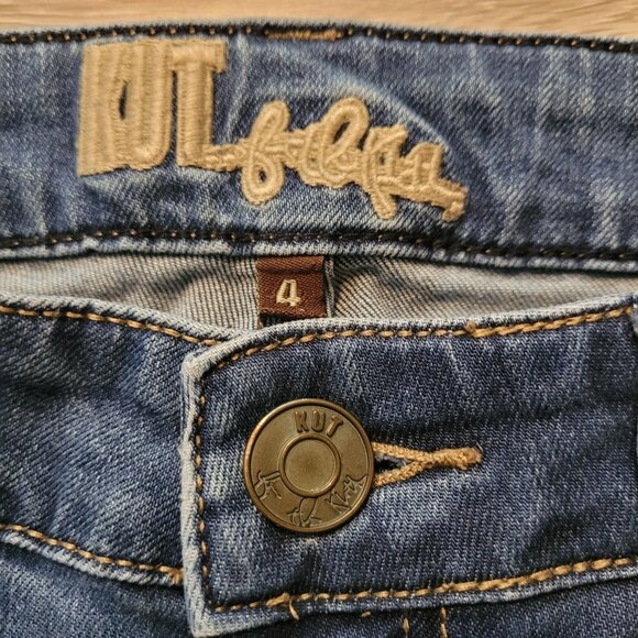 Kut from the Kloth Jeans Size 4 Slim Bootcut Button Flap Stretch Denim Western - Picture 5 of 13